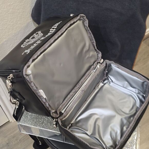 Juicy Couture Rhinestone Logo/Crown Zip-Around Insulated Lunch Tote Bag - Picture 7 of 8